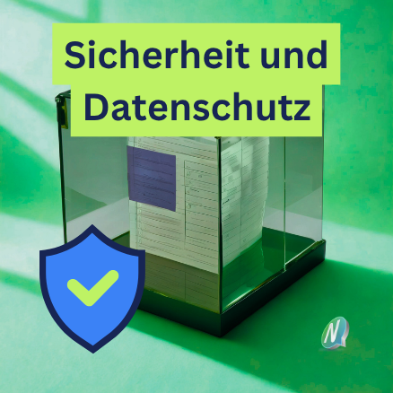 Gläserne Wahlurne zeigt digitalen Stimmzettel. Darüber der Text Gläserne Wahlurne zeigt digitalen Stimmzettel. Darüber der Text